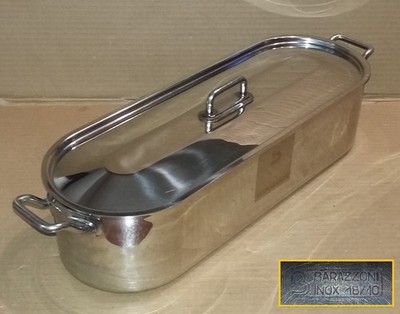 Barazzoni . Fischtopf aus Stahl 18/10 - L= 53 cm. ai griffe