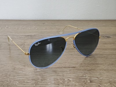 RAY-BAN RB 3025JM Full Color Aviator Sunglasses - Full Blue 58-14