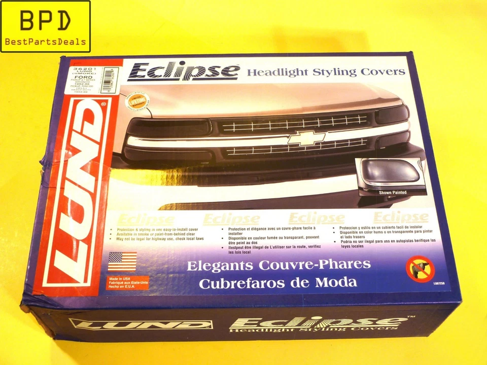 福特 92 - 96 拾音器 92 - 98 F250 F350 丙烯酸烟雾车头灯罩 36201 — 第 2/4 张图片