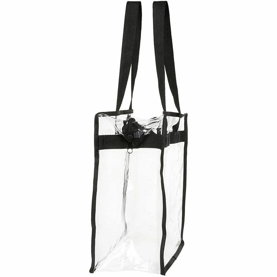 2x Bolsas de Mano Transparentes Aprobadas por Estadio con Asas para Playa, Conciertos, 12x6x12" Foto 4 de 4
