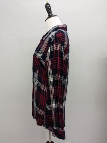 Rails Womens Merlot White Hunter Plaid Long Sleeves Button Up Shirt Size Medium - Picture 3 of 13