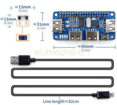 4 Port USB Hub For Raspberry Pi Expansion Board 5V UART Raspberry Zero/ W/3B+