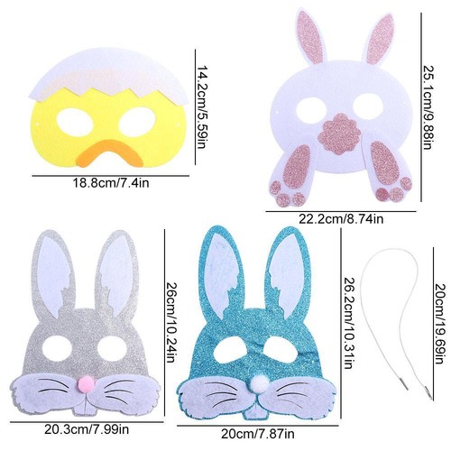 Exquisite Easter Felt Mask Cute Merry Easter Decoration Kids Gift - Picture 5 of 17