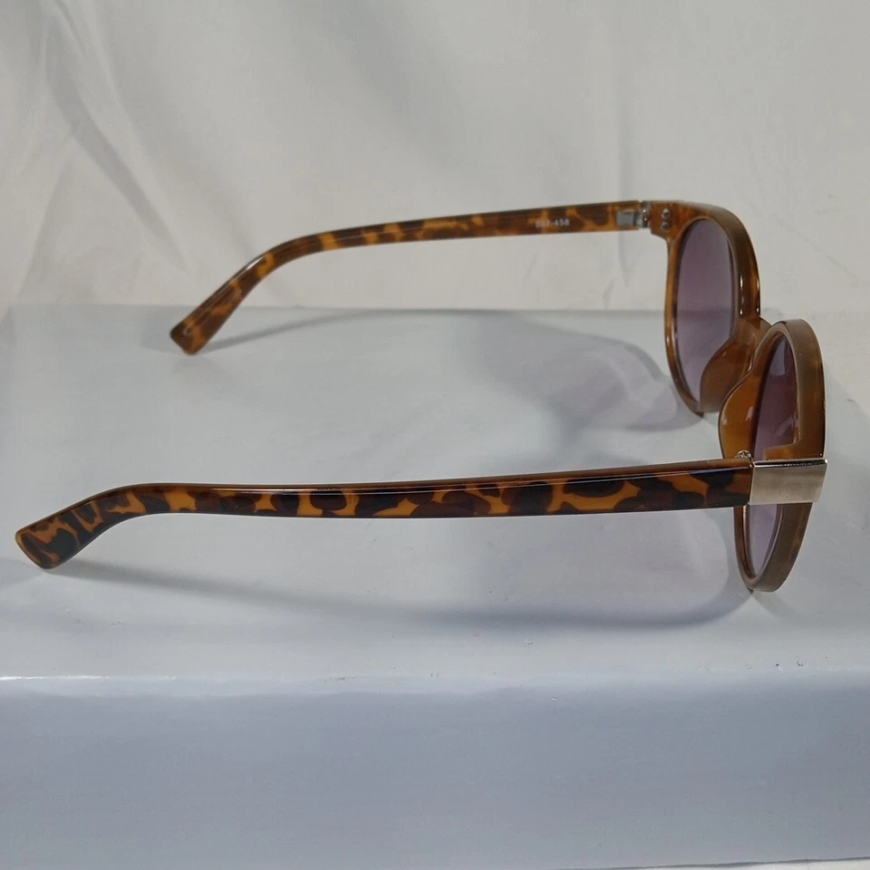 Очки солнцезащитные Cat.2 Cateye черепаховая подкладка пестрая цветная оправа, фиолетовые линзы кошачий глаз - Изображение 3 из 4