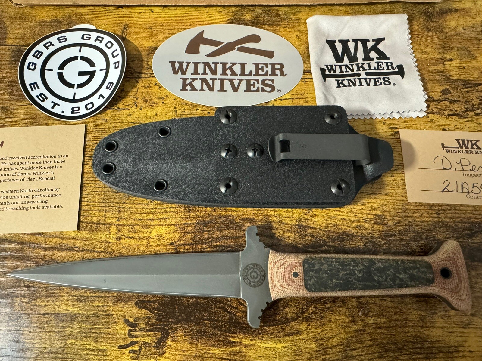 Winkler Knives x GBRS Group Combat Dagger Serial 218 Complete Set
