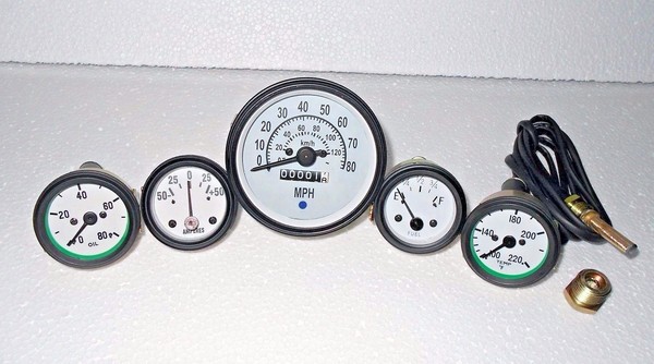 Willys Jeep MB GPW CJ MessgeräTe-Kit - Tacho Mph/Kph + Temperatur + ÖL + Kraf...-image