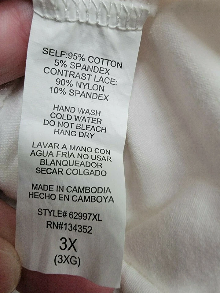 Camisa Top Blusa Ambiance Mujer Talla 3X Blanca Floral Foto 3 de 4