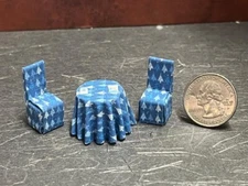 Dollhouse Miniature Kitchen Table Chairs H 1:48 quarter scale F188 DollysGallery