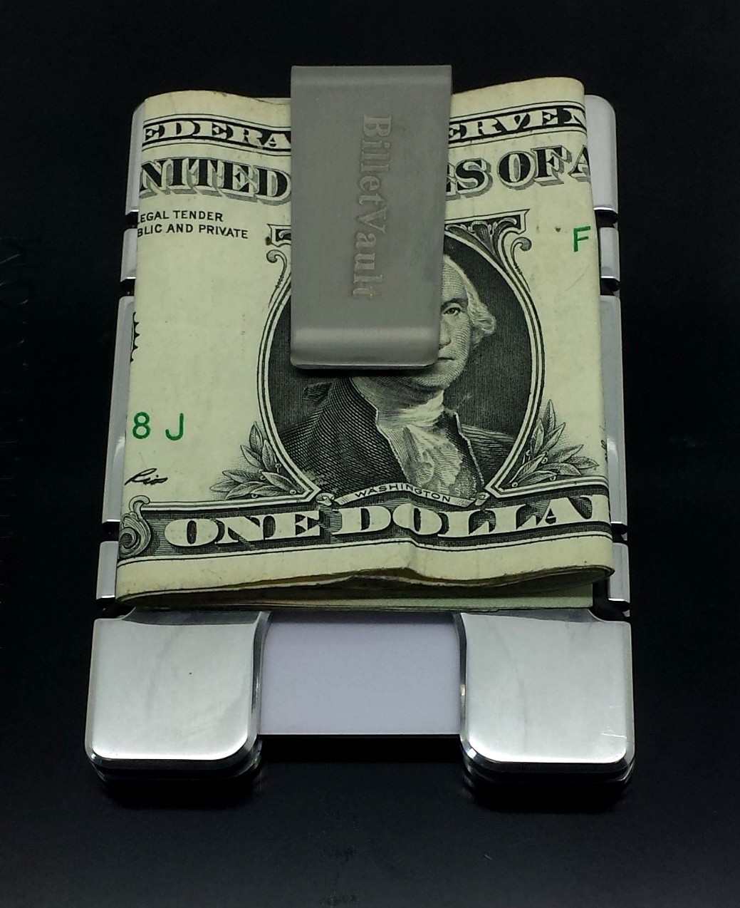 American Flag, Aluminum Wallet/Credit Card Holder,RFID Protection, Silver