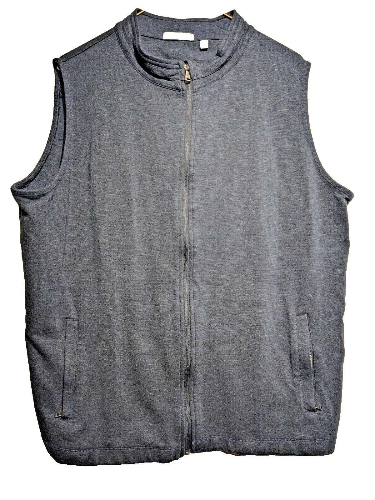 Tasc Performance Men Sz: L Blue/Gray Full Zip Sweater Vest Athletic Stretch Golf
