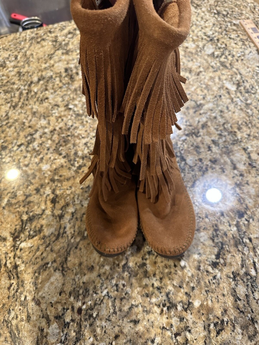 Moccasin Boots Minnetonka Layer Fringe Boot MINNETONKA 5-Layer