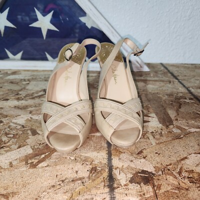 COLE HAAN NikeAir Women's Peep Toe Pumps Heels (Tan)