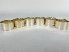 Vintage English Sterling Silver Napkin Rings - Set of 6 - 1"