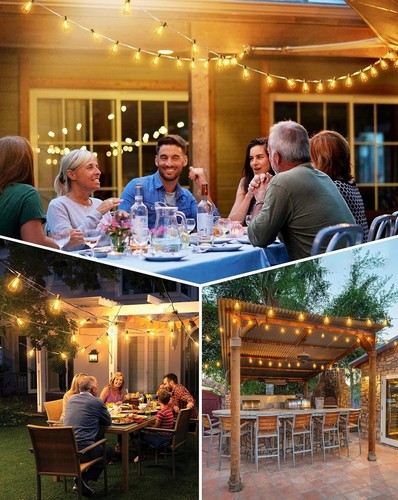 50FT LED Outdoor String Lights, Waterproof Patio Lights,Shatterproof ST38 Edison - Picture 8 of 8