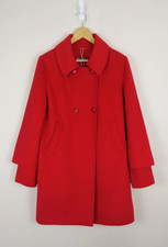 Max Mara Studio Angora, Wool & Cashmere Blend Scarlet Red Coat - Size Uk 12