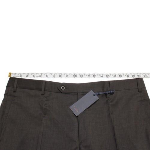 Zanella NWT Dress Pants Size 40 US Devon In Solid Brown 100% Wool - Picture 8 of 11