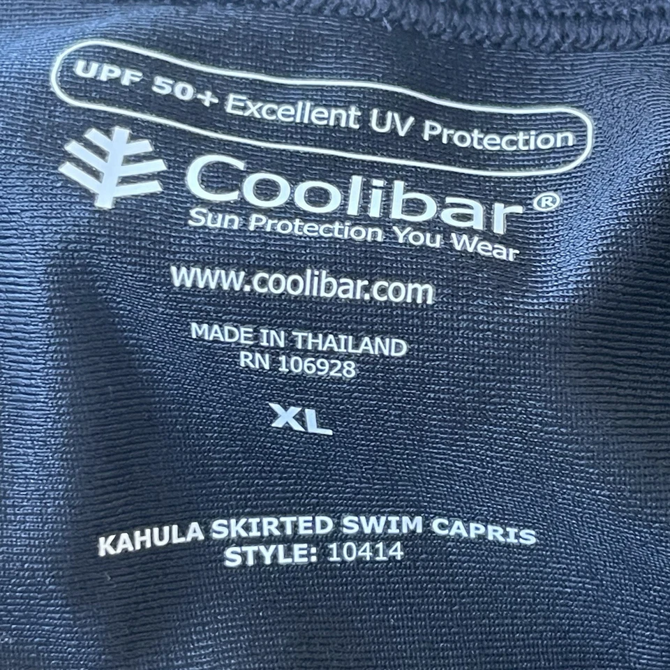 Coolibar Kahula Falda Natación Capris Negro Mujer XL UPF 50+ Atlético Informal Foto 3 de 4