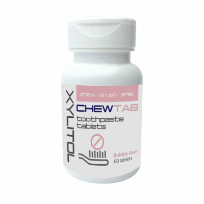 Chewtab Toothpaste Tablets, Bubble Gum 60 Count