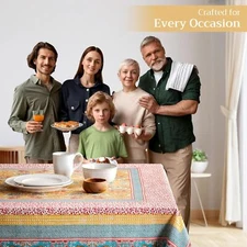 Square Tablecloth 100% Cotton Tablecloth for Dining Room (60 in. x 60 in.)