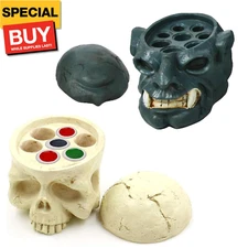 TATTOO INK CUP HOLDER -  2Pcs Hard Resin Skull Tattoo Ink Cup Holder 7 Holes Tat