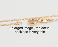 18K 18ct Yellow Gold Plated Cable Links Thin Chain Necklace 18” Long,  GF 39A