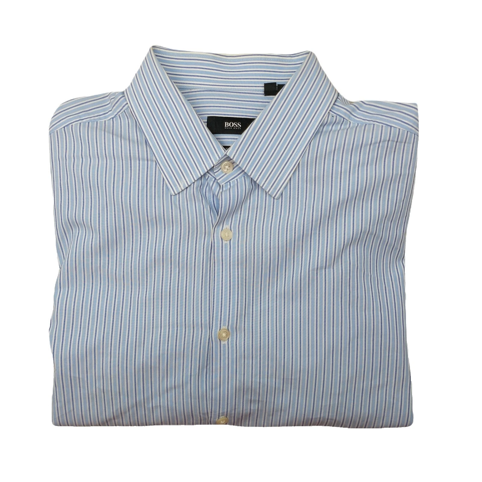 HUGO BOSS Cotton Blend Striped Dress Shirts for Men