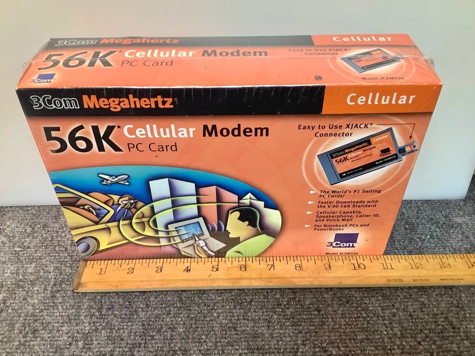 3Com Megahertz 56K Cellular Modem PC Card NEW IN BOX old school NOS vintage GD - Image 2 of 4