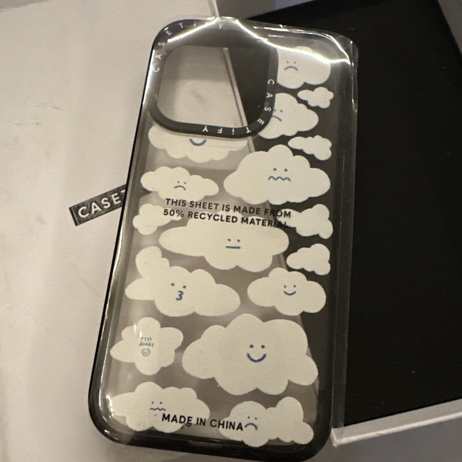 Casetify Compact Military Grade iPhone 15 Pro Case with 4ft White Clouds Design-image