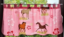 - 245 - Pferde - Kinderzimmer Scheibengardine Bistro Gardinen