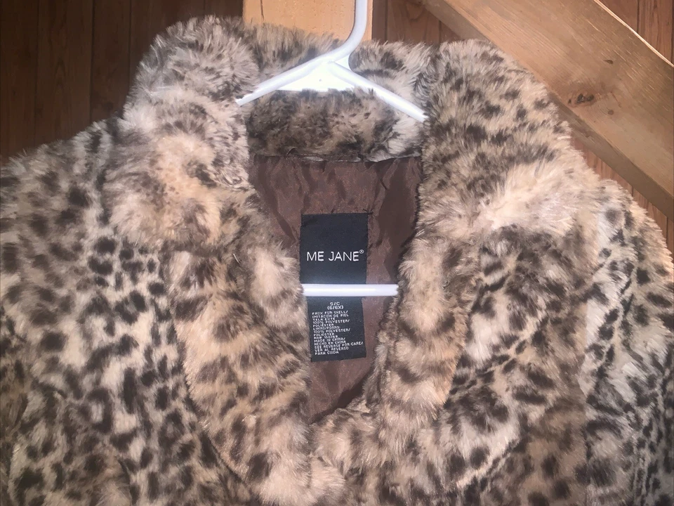 Abrigo de piel sintética con estampado de guepardo súper suave marca “Me Jane” para niñas talla pequeña 6-6x Foto 3 de 4