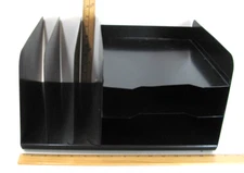 STEELMASTER Metal File Desk Office Organizer Slots & Trays Black 14.5 x 11 x 8
