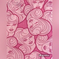 Barbie Packed Head Cotton Retired Fabric one Full Yard 45Lx36H