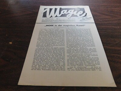 Magie German Magician / Magic Magazine Newsletter May 1933