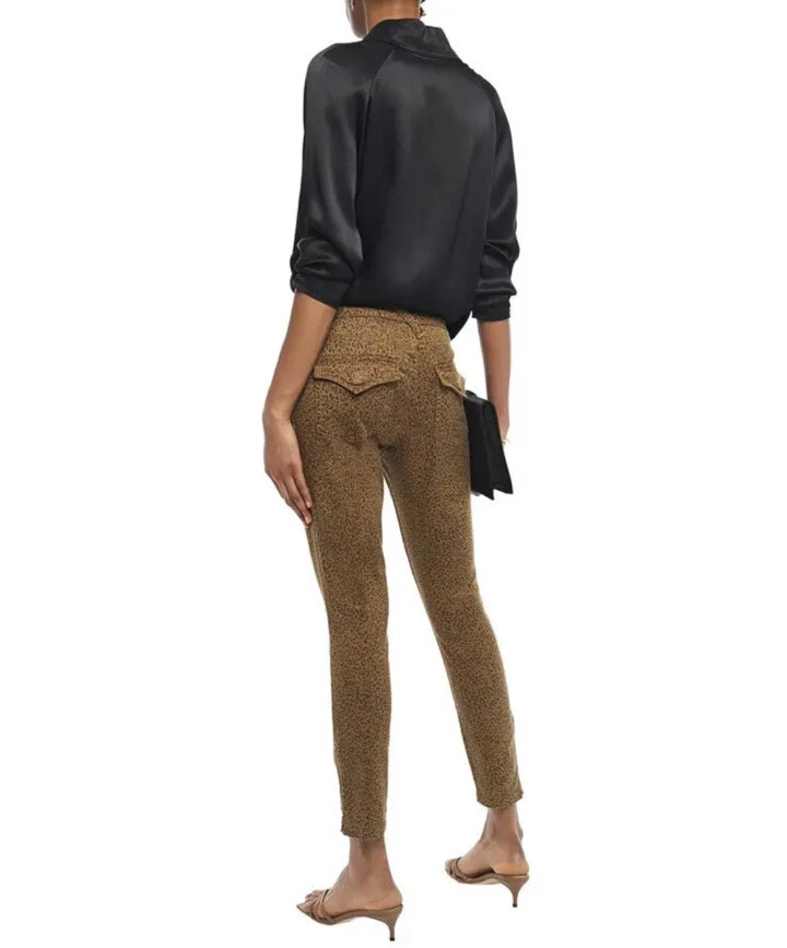 Pantalones ajustados JOIE Park para mujer ejército francés estampado de leopardo talla 26 verde Foto 2 de 4