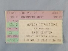 November 11-3-94 1994 Eric Clapton Concert Ticket Stub Forum Los Angeles Ca
