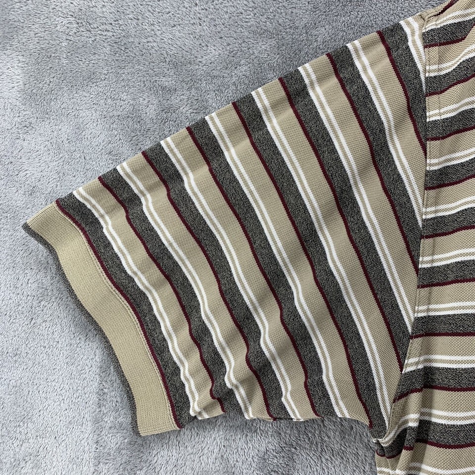 Greg Norman Shirt Mens Medium Multicolor Striped Polo Golf Rugby Preppy