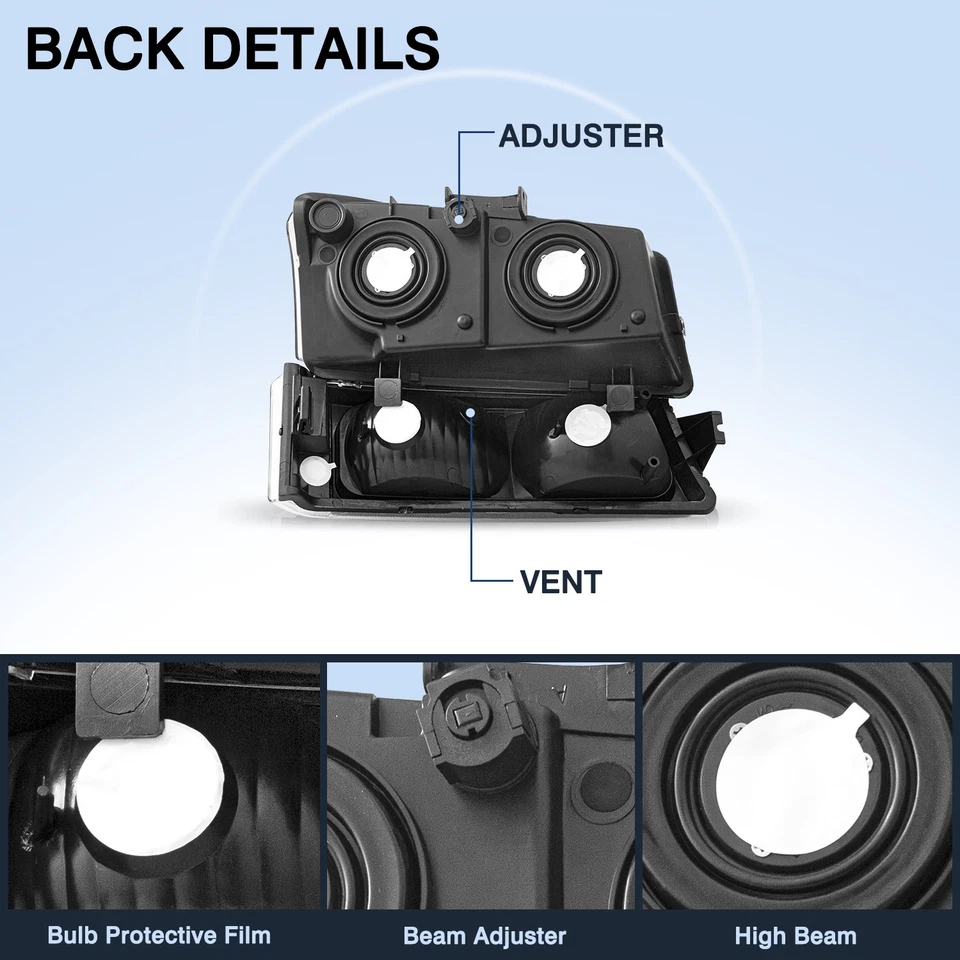 Faros cromados + luz de parachoques para Chevrolet Silverado 1500 2500HD 2003-2006 Foto 3 de 4
