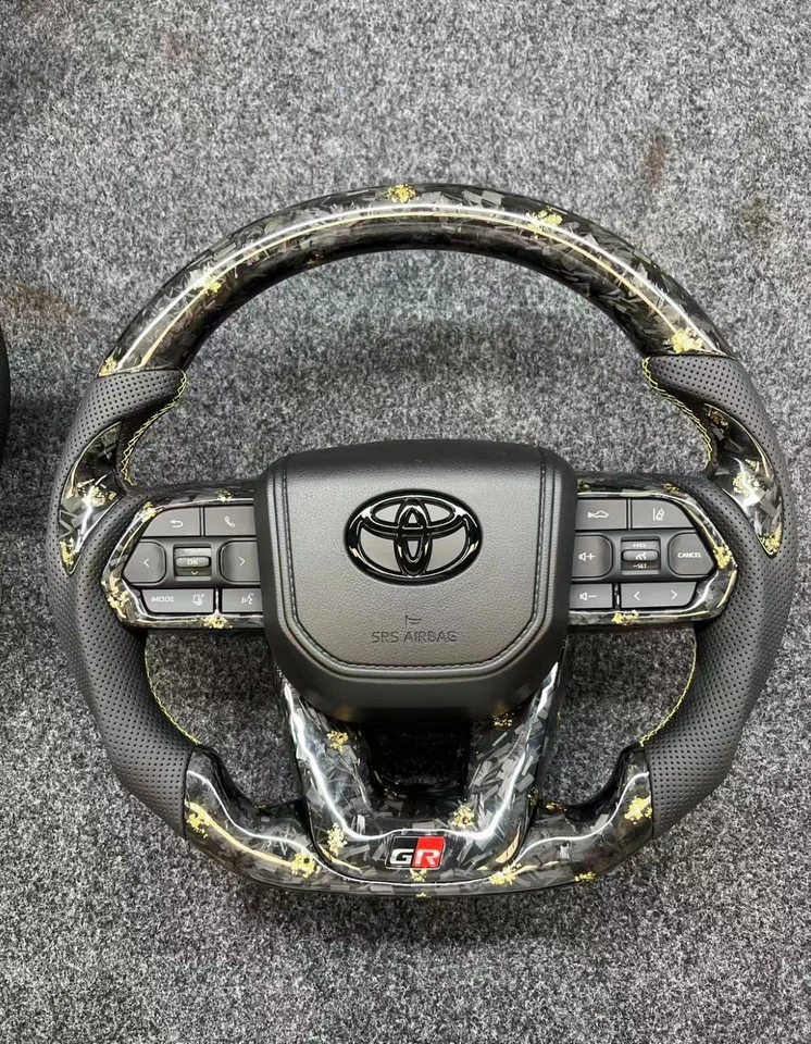 Volante de fibra de carbono para Toyota LC Hailux Alpha Land Cruiser Highlander Foto 4 de 4