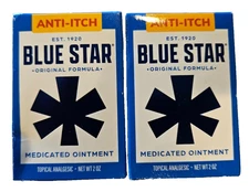 Blue Star Ointment For Ringworm / Eczema Itching 2oz  ( 2 pack )  ^^