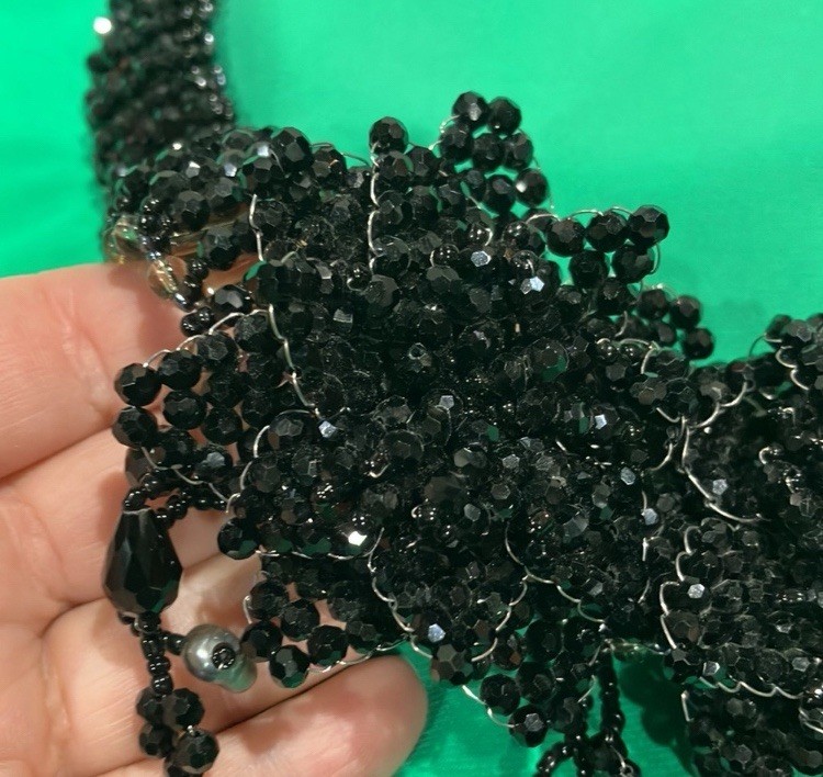 Black Flower Statement NecklaceReference- G2 - image 3