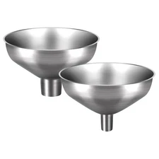 2-Piece Stainless Steel Kitchen Funnel Set, 1-Inch and 0.5-Inch Ports