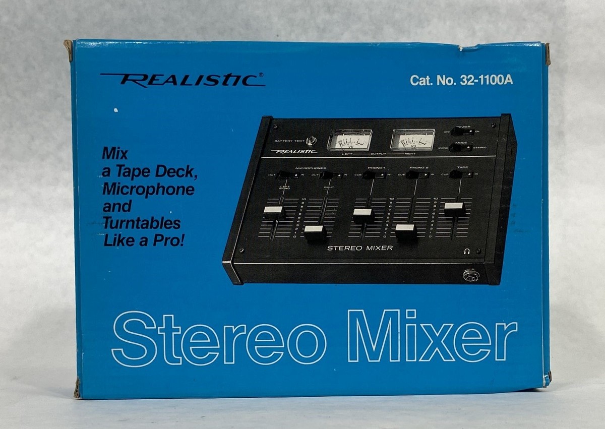 【USA】REALISTIC STEREO MIXER model 32 動作品 Realistic Stereo Mixer Model 32-1100a Radio Shack w/meters