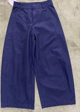 Uniqlo Jersey Barrel Leg Pants S Navy New length adjustable