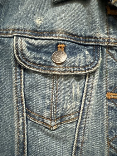 Zara Womens Trf Premium Wash Denim Blue Jean Jacket Size Medium - Picture 2 of 9