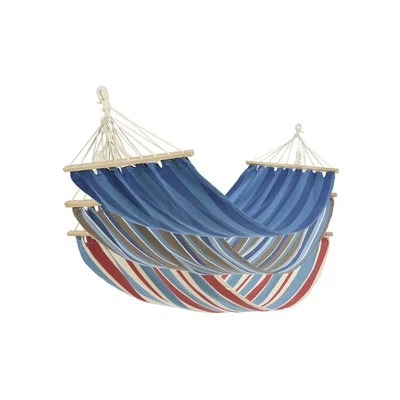 Assorted Fabric Hammock L 80cm - W 200cm Birch Wood Support Cotton