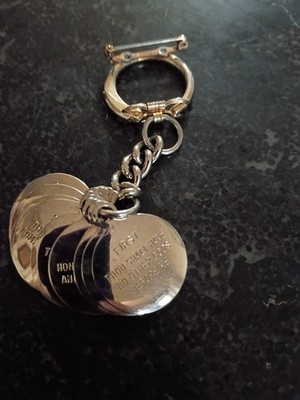 Engraved Religious Silver Metal Keychain Multiple Tags Modern Era