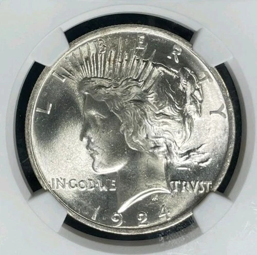 1924 PEACE SILVER DOLLAR ~ NGC MS 65 ~WOW BEAUTIFUL COIN~ REF#42-018