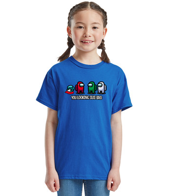Among Us You Looking Sus Bro Kids T-Shirt Gaming Tee Gamer Top - 15 Colours