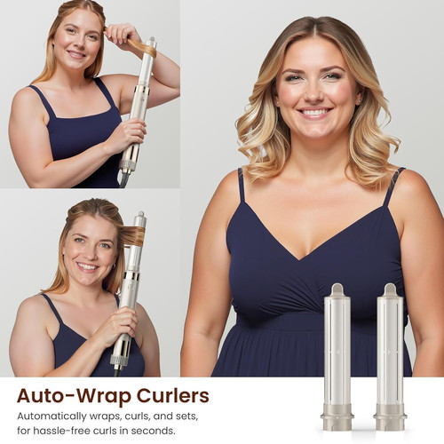 Upgraded 5-in-1 Hot Air Styler – Hair Dryer & Versatile Champagne