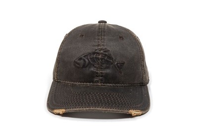 Outdoor Cap Dark Brown Bonefish Graphic Dad Cap Weathered Cotton, Low Profile